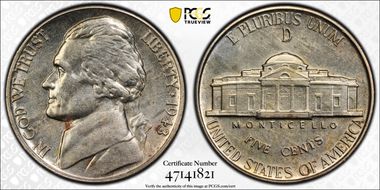 1943-D/D 5C RPM FS-501 MS63