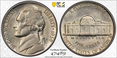 1939 5C Reverse of 1940 MS62