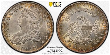 1819 50C Overton 113 AU58