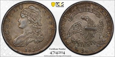 1832 50C O-116 AU58+