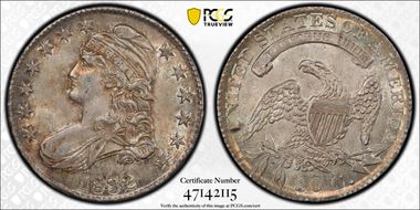 1832 50C O-121a MS63