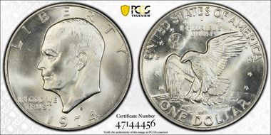 1974-S $1 Silver MS66