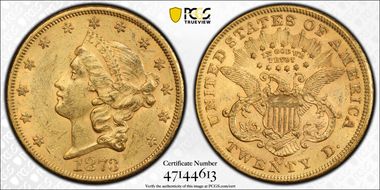 1873-CC $20 AU58