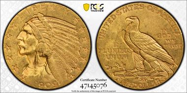 1909-O $5 MS62