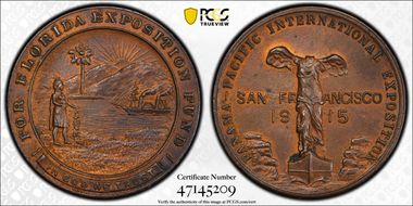 1915 AE Medal HK-404, Pan-Pac Expo MS62BN