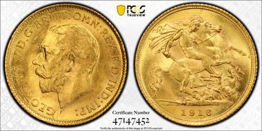 1916-S 1/2 Sov S-4009 MS65