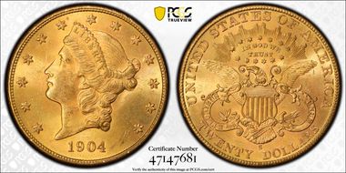 1904-S $20 MS64+