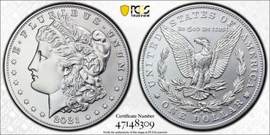 2021-D $1 Morgan Dollar 100th Anniversary MS69
