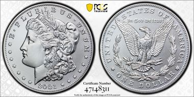 2021-D $1 Morgan Dollar 100th Anniversary MS69