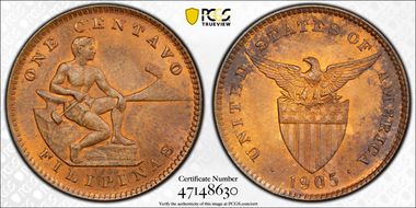 1905 1C KM-163 MS63RB
