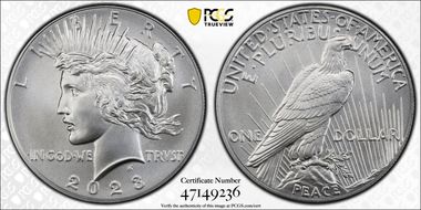 2023 $1 Peace Dollar First Strike MS70