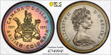 1971 S$1 British Columbia Ag SP67