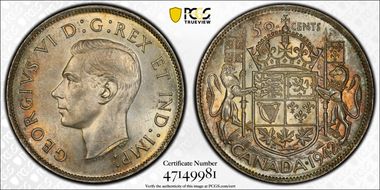 1942 50C Narrow Date MS63