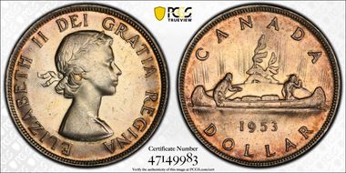 1953 S$1 No Strap, FWL MS63