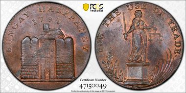 1796 Tk 1/2D DH-24a Suffolk, Bungay MS63BN