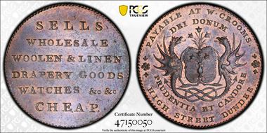 (c.1790) Tk 1/2D DH-13 Angusshire, Dundee MS63BN