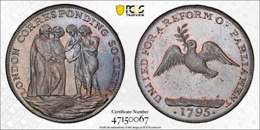 1795 Tk 1/2D DH-286 Middlesex Corresponding Society MS63BN