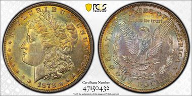 1878 7/8TF $1 Weak AU58