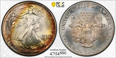 1991 $1 Silver Eagle MS67