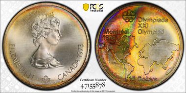 1973 $10 World Map MS67