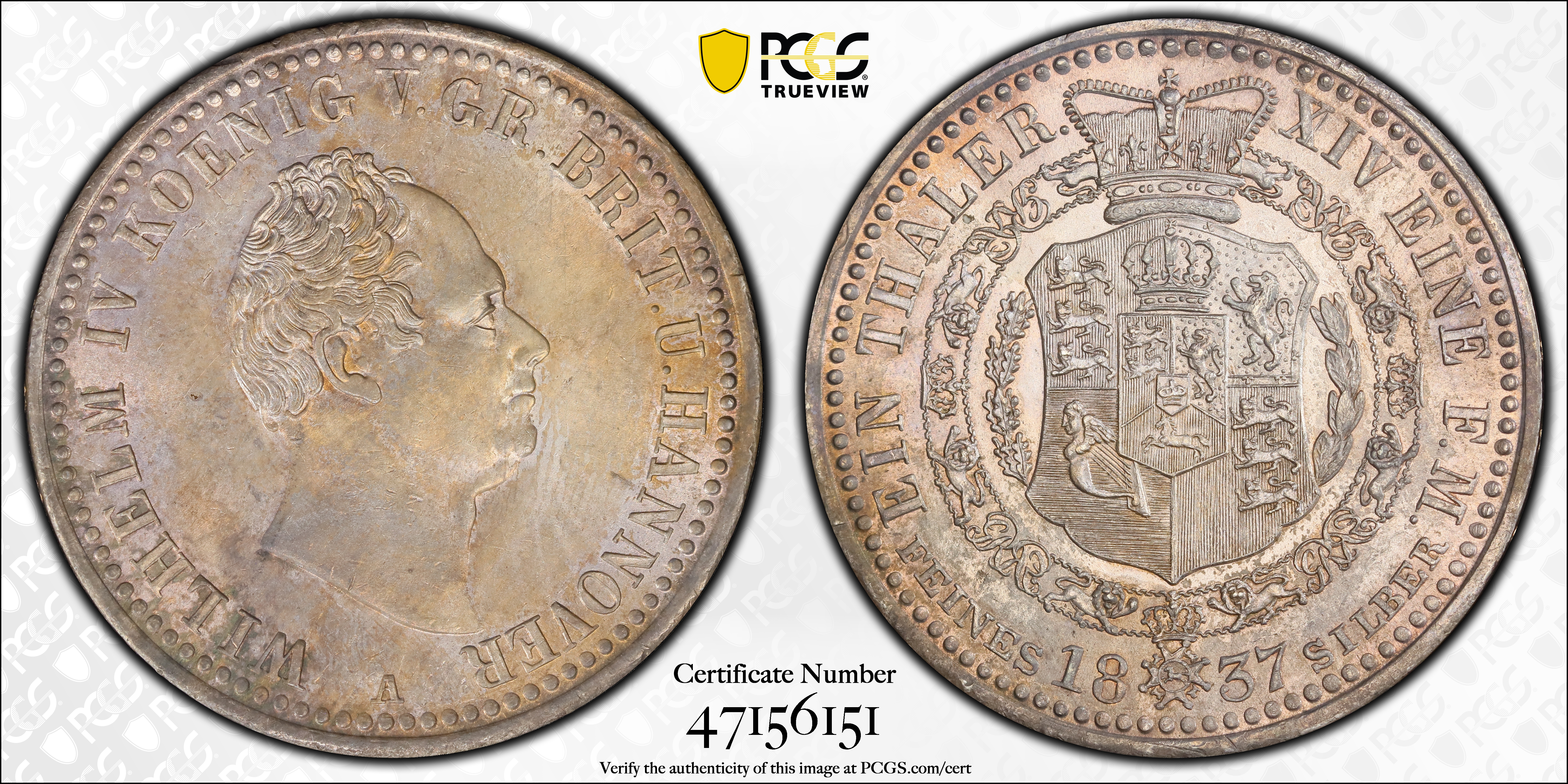 PCGS Certificate Verification Coin Details for Cert #47156151