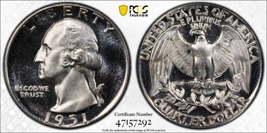 1951 25C PR68CAM
