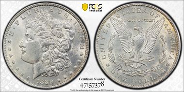 1889 $1 AU55