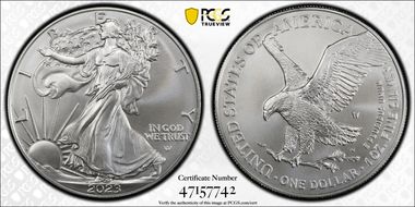 2023-W $1 Burnished Silver Eagle SP70