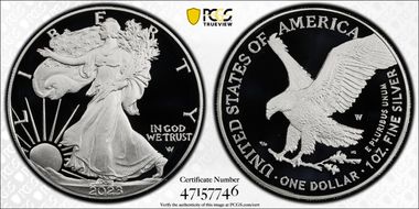 2023-W $1 Silver Eagle PR70DCAM