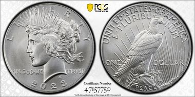 2023 $1 Peace Dollar First Strike MS70