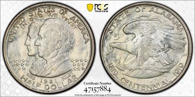 1921 50C Alabama MS66