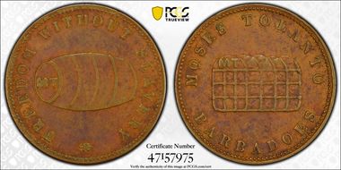 (c.1830) 1/2D Prid-27 Moses Tolanto Freedom Without Slavery AU55BN