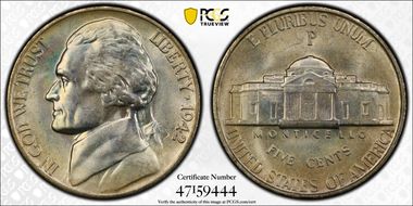 1942-P 5C Silver MS67