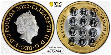 2022 £2 Alexander Graham Bell Ag PR69DCAM