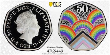 2022 50p 50 Years of Pride Colorized PR69DCAM
