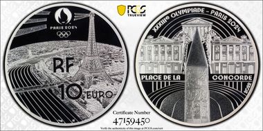 2022 € 10 Héritage Place de la Concorde JO Paris 2024 PR70DCAM