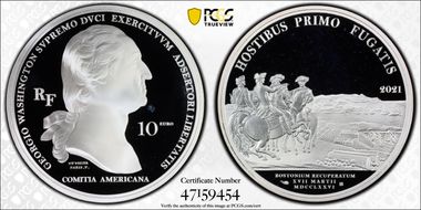 2021 € 10 Washington in Boston PR68DCAM