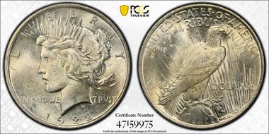 1922 $1 VAM 5C, TDR Eroded Face MS63