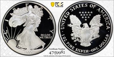 1990-S $1 Silver Eagle PR69DCAM