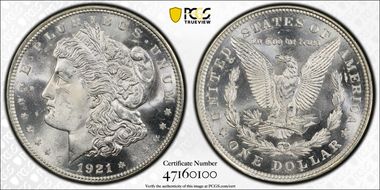 1921 $1 Morgan MS65