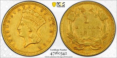 1856 G$1 Slanted 5 XF45