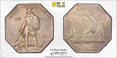 1925 AR Medal Norse American, Thick AU58