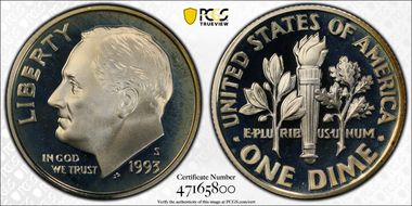 1993-S 10C Silver PR69DCAM