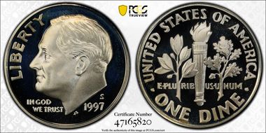 1997-S 10C Silver PR69DCAM