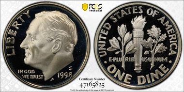 1998-S 10C Silver PR69DCAM
