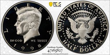 1998-S 50C Silver PR69DCAM