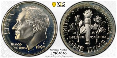 1999-S 10C Silver PR68DCAM