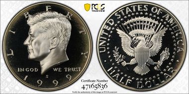 1999-S 50C Silver PR68DCAM