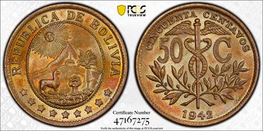 1942 50C KM-182a.1 MS64BN