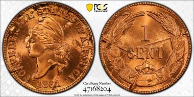 (1961) CSA 1C Bashlow Restrike, Bronze MS69RD